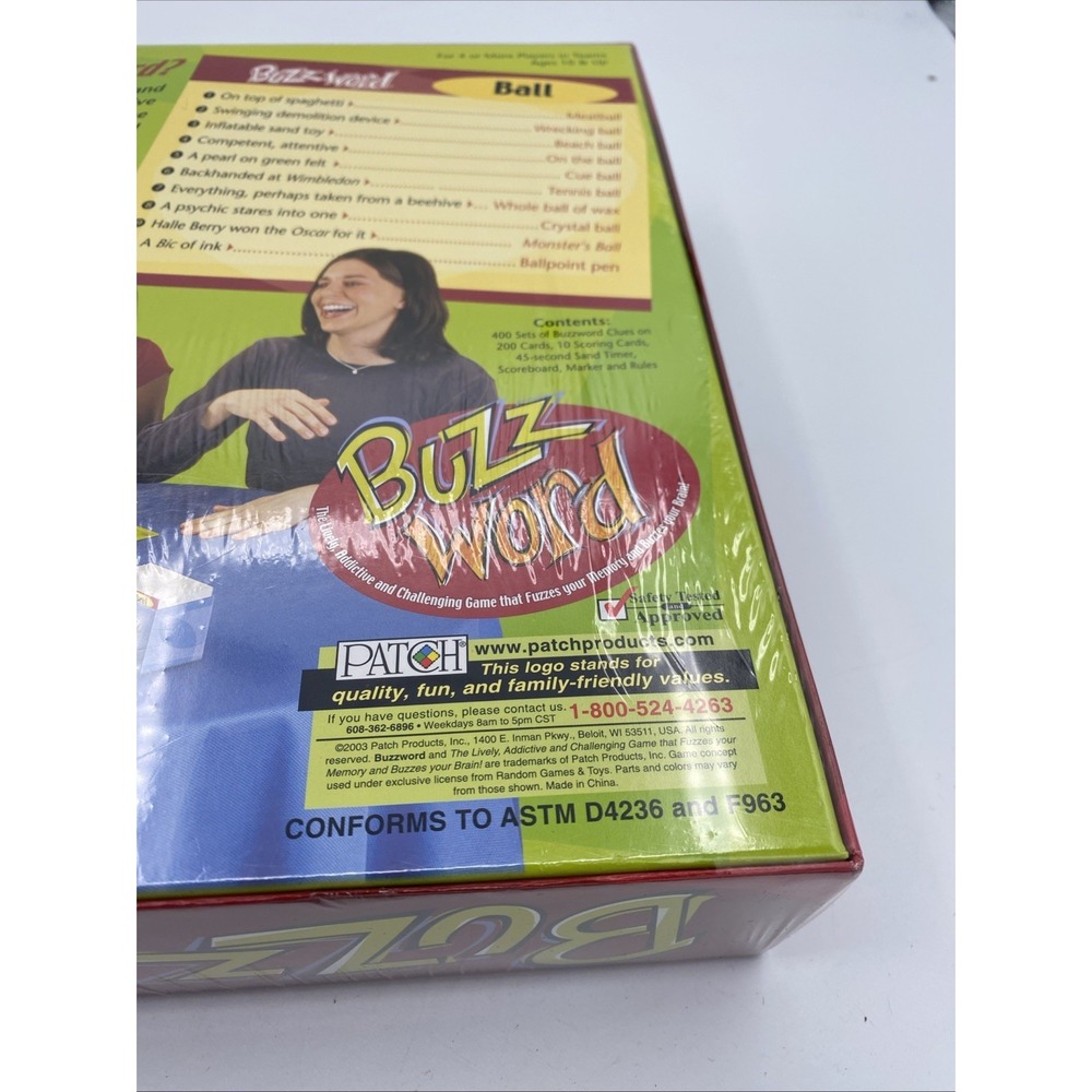 Buzz Word Board Game Family Fun Game By Patch Lively Challenging Sealed 2003 D-4 - Picture 8 of 8